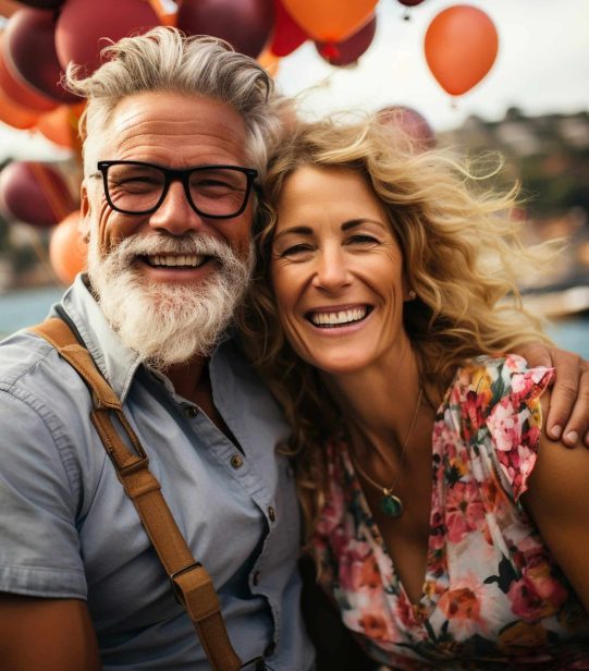 Joyous senior couple on the vacation