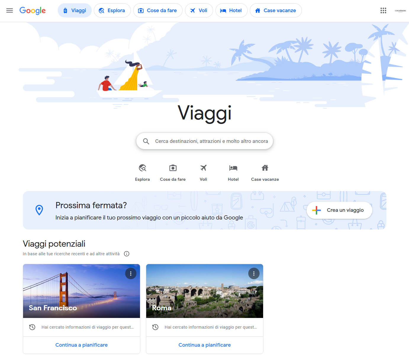 Come organizzare un viaggio con Google